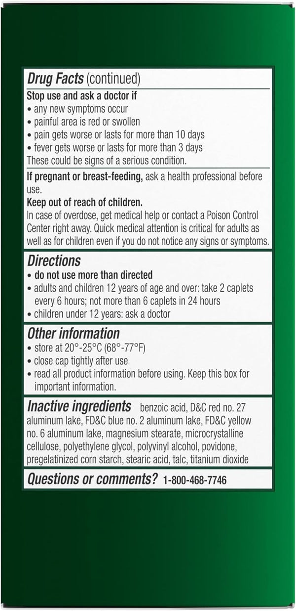 Excedrin Tension Headache Relief Caplets, Acetaminophen 500mg, Caffeine 65mg, Pain Reliever, Aspirin-Free, 100 Count