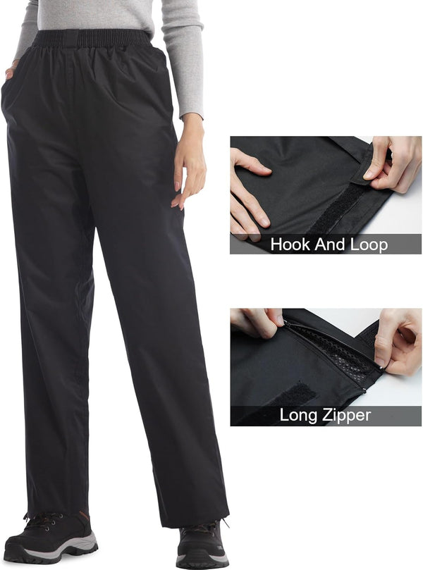 Icreek Women'S Rain Pants Waterproof Hiking Pants Windproof Lightweight over Pants Work Rain Outdoor for Golf, Fishing
