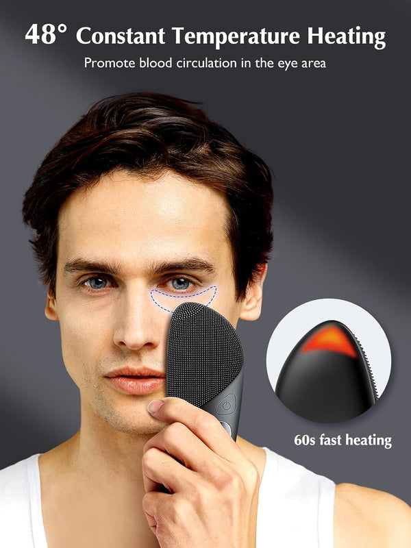 COSLUS JMY05 Silicone Face Scrubber Facial Cleansing Brush: Portable Waterproof Rechargeable Face Wash Brush, 4 Cleansing Modes, Electric Face