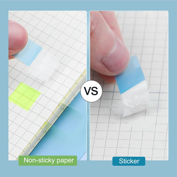 Golcellia Writable Sticky Tabs, 900 Pcs Transparent Sticky Page Marker Tabs for Document Organization, Teacher Supplies, Study Aids, Office