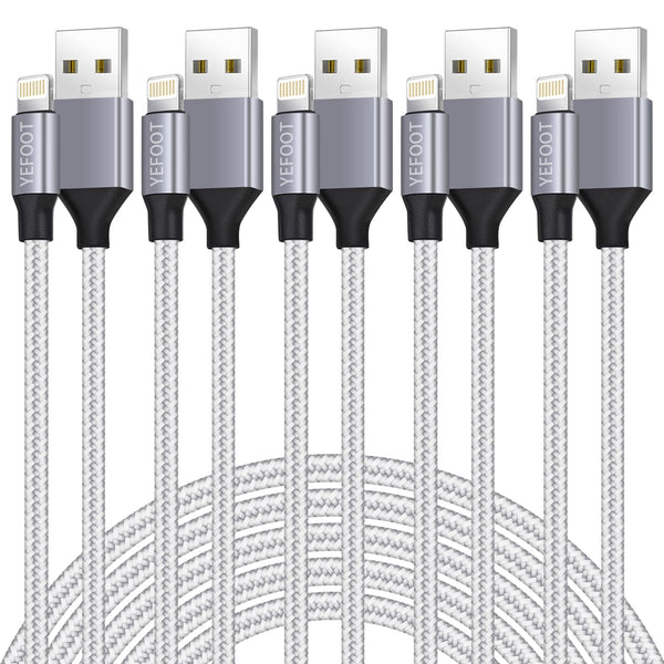 [Apple MFi Certified] 6Pack(3/3/6/6/6/10FT) iPhone Charger Nylon Braided Fast Charging Lightning Cable Compatible iPhone