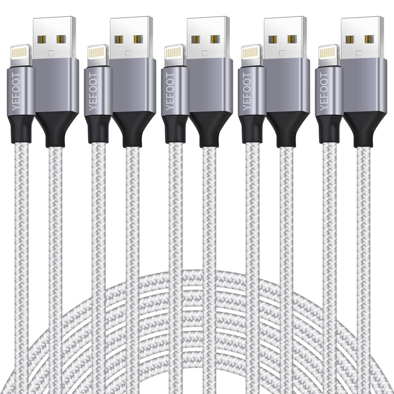 [Apple MFi Certified] 6Pack(3/3/6/6/6/10FT) iPhone Charger Nylon Braided Fast Charging Lightning Cable Compatible iPhone