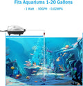 Aquamiracle Aquarium Air Pump Fish Tank Bubbler Aerator, All-In-One Fish Tank Air Pump, Quiet Aquarium Bubbler Aerator