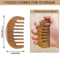 Wooden Comb, Wide Tooth Comb for Scalp Massage & Distribute Oils | No Statics Green Sandalwood Scalp Comb, Reduce Hair Loss Caused by Static, with