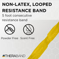 THERABAND CLX Resistance Band with Loops, 5-Foot Band Level 1 / Light - Yellow Consecutive Loop