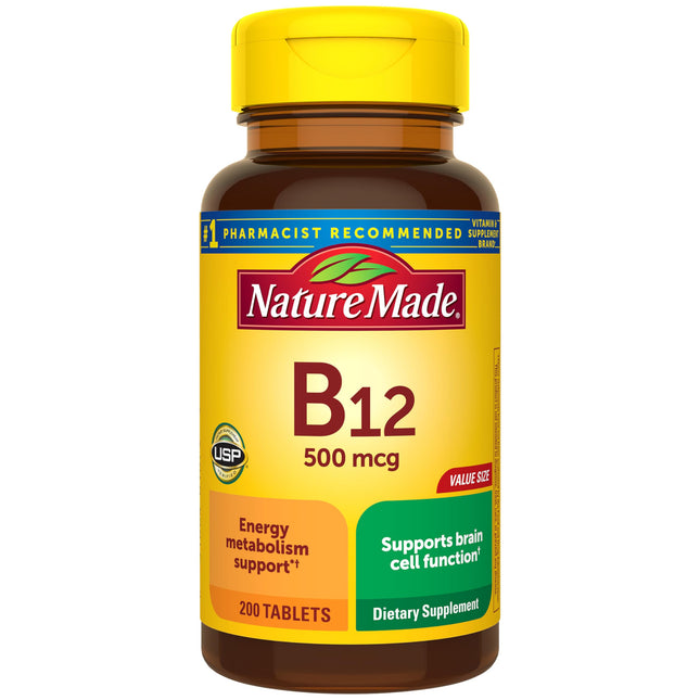 Nature Made Vitamin B12 500 Mcg, Dietary Supplement for Energy Metabolism Suppor