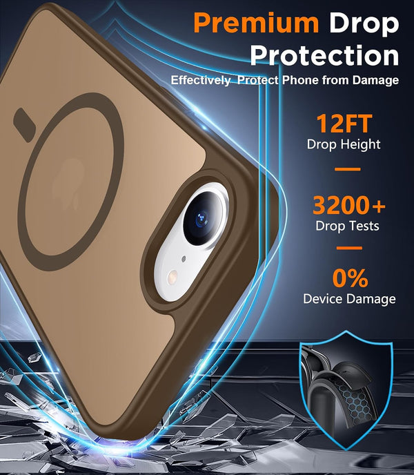 SPIDERCASE Magnetic for iPhone 17e Case for iPhone 16e Case,Brown Brown Iphone 16e/17e 6.1''