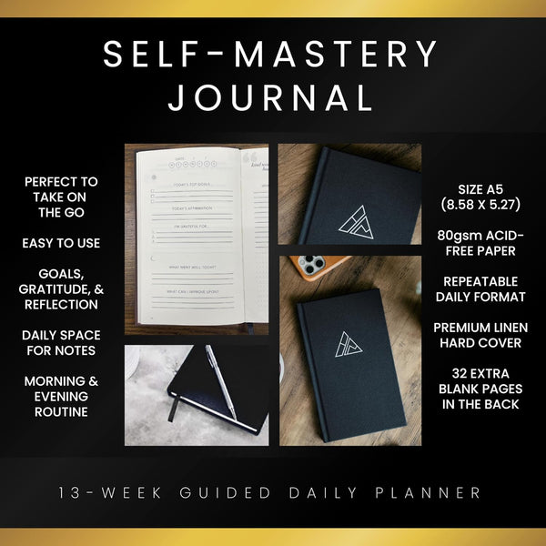 Self-Mastery Journal for Men - Daily Productivity Journal for Happiness, Gratitude, Mindfulness, Self Care & Reflection Ã¢ÂÂ Goal / Guided Journal