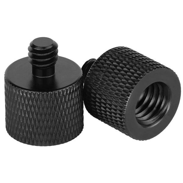 2 Pack 3/8" Female to 1/4" Male Screw Adapter Thread for Tripod Accessories Microphone Holder Camera Mount Aluminum