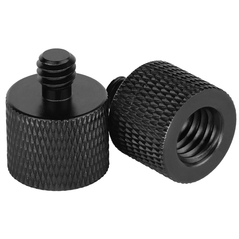 2 Pack 3/8" Female to 1/4" Male Screw Adapter Thread for Tripod Accessories Microphone Holder Camera Mount Aluminum