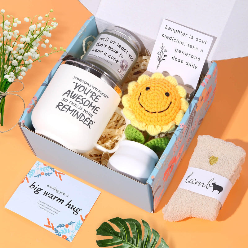 Get Well Gifts for Women-7 Pcs After Surgery Recovery Gifts for Teen Girl Man Mom Teenage, Funny Cheer Up Basket for Female, Feel Better Set for