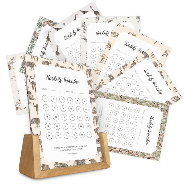 Habit Tracker Calendar - Made in USA, Designed by Local Artist, Motivational 30 day monthly challenge - Tool and gift fo