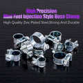 Swpeet 92Pcs 10 Sizes Zinc Plated Mini Fuel Injection Line Style Hose Clamp Assortment Kit Perfect for Automotive, Agriculture, Plant & Construction