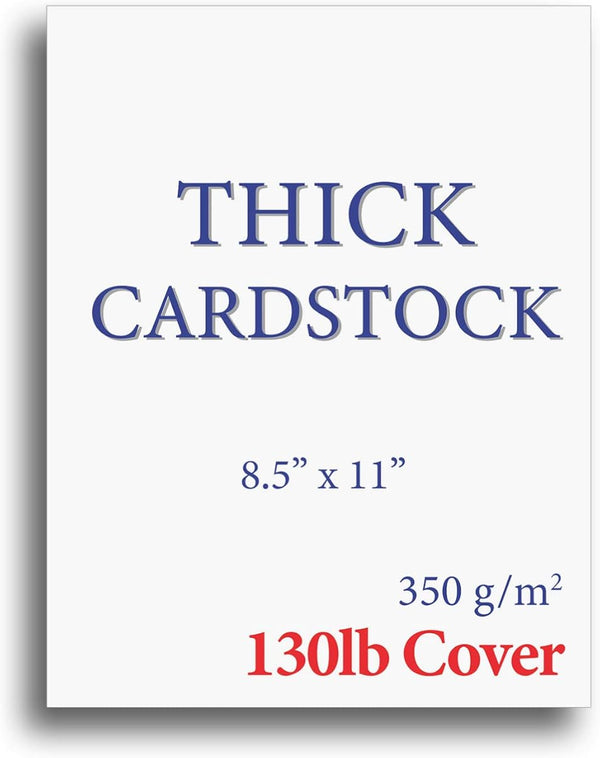 Extra Heavy Duty 130Lb Cover Cardstock - Bright White - 350Gsm 17Pt Thick Paper for Inkjet & Laser Printers - 8-1/2" X 11" - 40 Pack