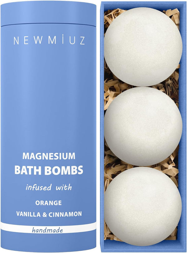 Magnesium Bath Bombs Post Workout Recovery Sore Muscles Tension Epsom Salt Luxury Bubble Bath Spa Essential Oil Infused Bath Bombs Vanilla