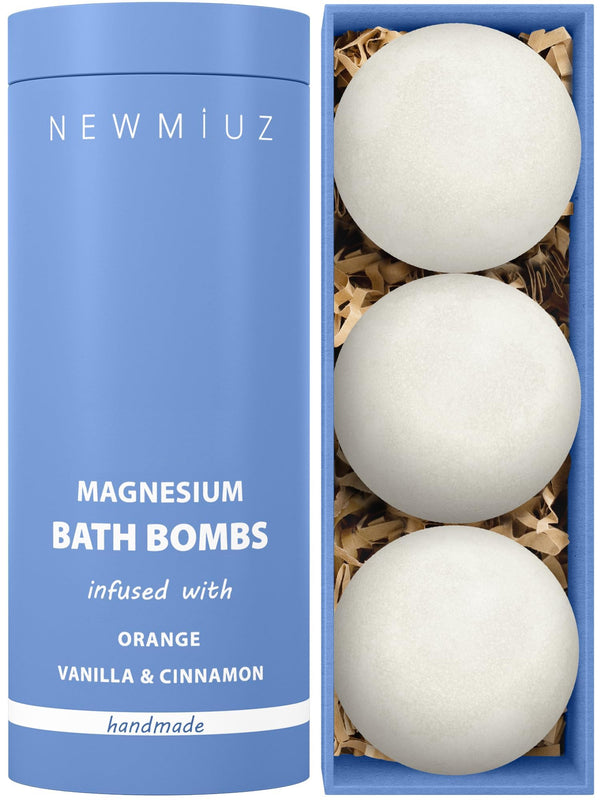 Magnesium Bath Bombs Post Workout Recovery Sore Muscles Tension Epsom Salt Luxury Bubble Bath Spa Essential Oil Infused Bath Bombs Vanilla