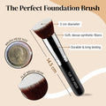 Flat Top Kabuki Foundation Brush by KESHIMA - Premium Makeup Brush for Liquid, Cream, and Powder - Buffing, Blending, and Face - 1.2" Top Diameter
