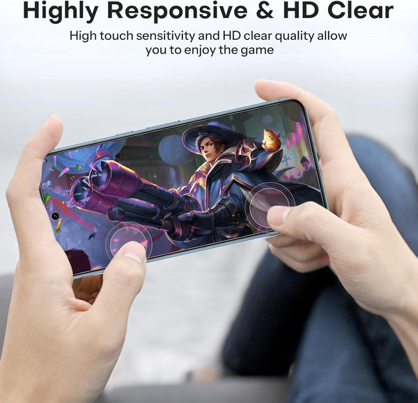 OMOTON for Pixel 8 Pro Screen Protector, 3 Pack for Pixel 8 Pro Tempered Glass, 3 Camera Lens Protector, Fingerprint Sensitivity (6.7 Inch, 2023