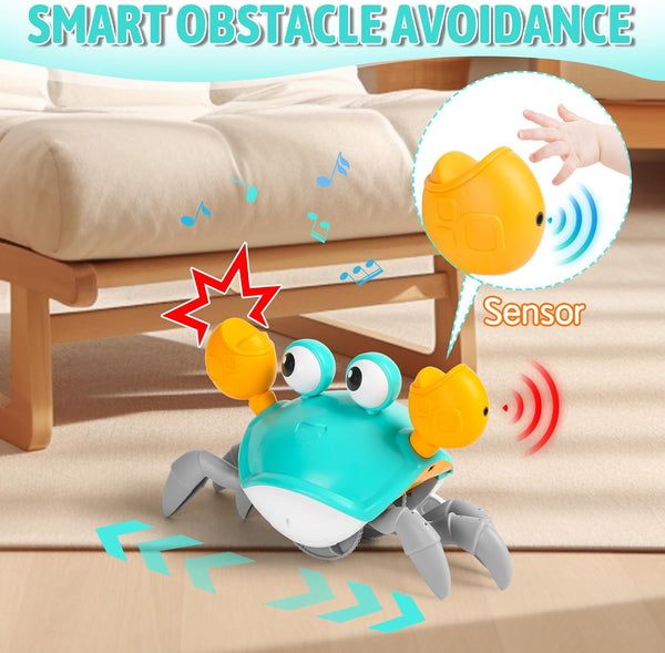 Hirger Crawling Crab Baby Toys 6-12 Months: Infant Tummy Time Toys, Dancing Walking Crab for Toddler 1 2 3 Year Old, 1st Birthday Gift with Music