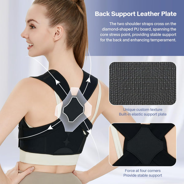 Back Brace Posture Corrector for Women and Men,Adjustable Shoulder Straightener Black(Small/Medium) Small/Medium BLACK