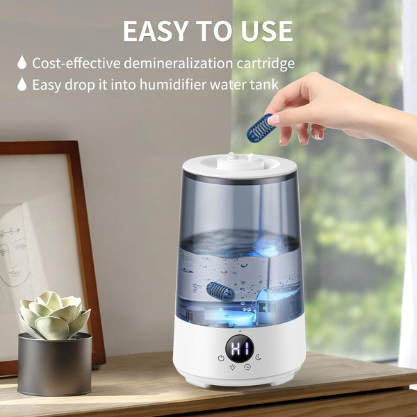 12-Pack Demineralization Cartridge for Humidifier Compatible with HoMedics Total-Comfort Ultrasonic Humidifier Demineralizer Tablets Filter