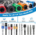 12PCS Bit Holders 1/4 Socket, Hex Shank Screwdriver Bit Holder for Impact Driver Drill Bit Keychain Extension Bar Quick Release Easy Change,