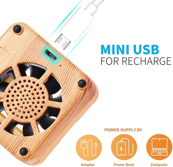 Weljoy Wood Grain Portable Diffuser for Essential Oils Ã¢ÂÂ Car or Travel, Mini Size, Quiet, Waterless, Re-Chargeable Battery or USB (Wood Grain)