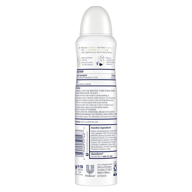 Dove Advanced Care Antiperspirant Deodorant Spray Clear Finish Invisible Antiper