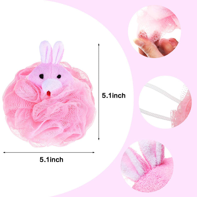 Boao 8 Pieces Kids Bath Loofahs Animal Bath Sponge Cartoon Shower Loofahs Cute P