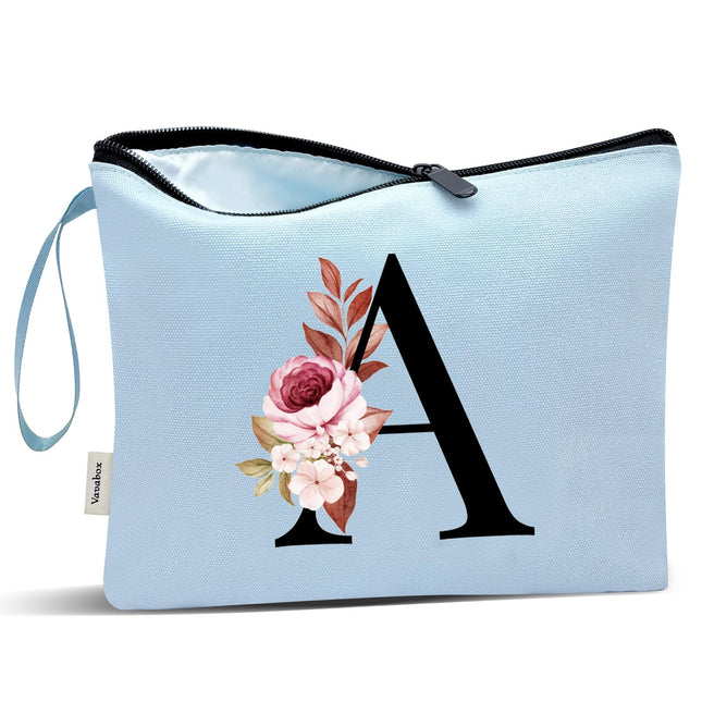 Vavabox A-Z Personalized Makeup Bag, Birthday Gifts for Women Mom, Gifts for Bes