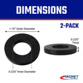 Master Magnetics Ceramic Ring Magnets - 1.75" Outer Diameter, 0.865" Inner Diameter, 0.225" Thick, Pack of 2, 07288