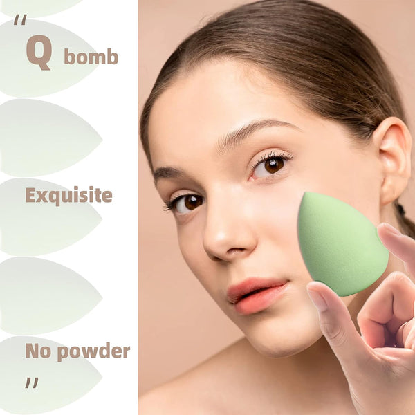 COSTICA Makeup Sponge Set Blender, Beauty Sponge Makeup Blender Flawless for Liquid - Multi Colored 4 pcs Avocado Series 4 Count (Pack of 1) GREEN
