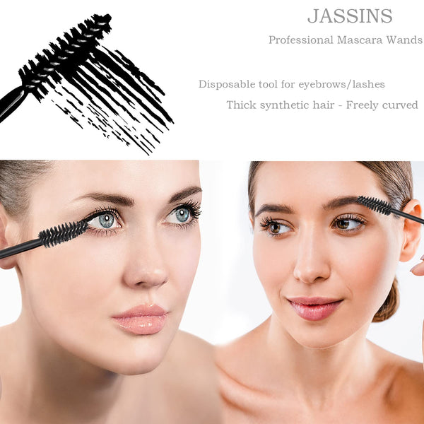 300pcs Disposable Makeup Tool Kit,Brow brush/Mascara brush/Lip Applicators/Eyeshadow applicators/Eye liner brush,JASSINS Makeup Disposable