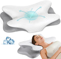 Cervical Neck Pillow for Pain Relief - Ergonomic Side Sleeper Pillow for Neck Support, Cooling Memory Foam Pillows for Sleeping, Contour Pillow