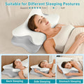 Cervical Pillow for Neck Pain Relief, Ergonomic Neck Pillow for Sleeping Contour Memory Foam Pillows with Cooling Pillowcase, Orthopedic Bed