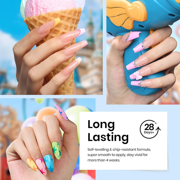 Beetles Gel Nail Polish Set- 23Pcs Summer Color Gel Polish with Base Gel Top Coat Bright Colors, Gel Polish Kit Blue Pink Purple Orange Green