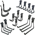 Slatwall Hooks 14 Pack, Heavy Duty Garage Wall Organizer, Multi-Size Hanging Hooks Compatible with Proslat, StoreWALL and HandiWall Slatwall Hooks