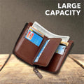 2023 New Multi-Functional RFID Blocking Waterproof Durable PU Leather Wallet, Large Capacity Zipper Wallets for Men Holds 1-14 Cards, Soft Slim