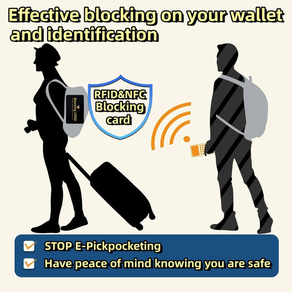 Aigee RFID Blocking Cards 6 Pack, Contactless NFC Debit Credit Card Passport Protector, One Card Protects Entire Wallet for Men and Women, New