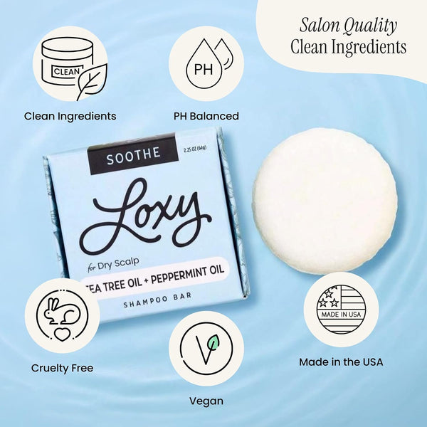 Naturel Soothe Dandruff Shampoo Bar, Shampoo Bar for Dry Scalp or Dandruff, Vegan, Zero Waste, Cruelty Free, Made in USA