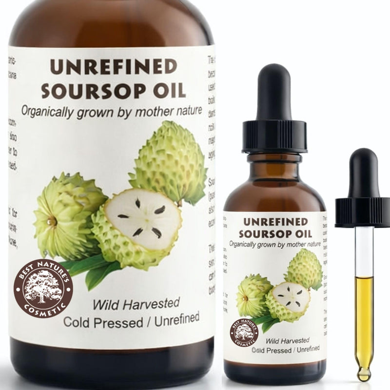 Virgin Soursop Oil (Anona Muricata, Graviola, Guanabana) – 100% Pure, Organic, Cold-Pressed, Unrefined – 1oz - 30ml – Natural Facial Oil &