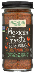 Frontier Co-op Mexican Fiesta Seasoning, 2.12-Ounce Jar, Chilis, Tomato & Cumin, Hint Of Lemon & Cilantro, Salt Free, Kosher, Non ETO 2.12 Ounce
