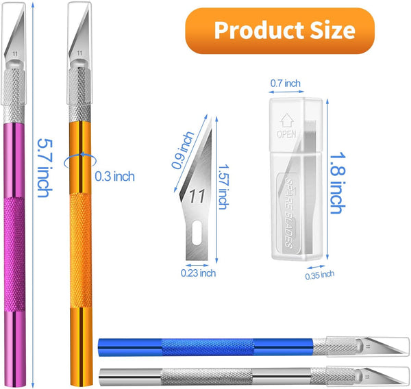 4PCS Exacto Knife, Hobby Knife Craft Knifes with 40PCS Spare Exacto Knife Blades(1), Profession Exacto Knives Precision Knife for Crafting,