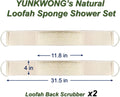 Natural Loofah Sponge, Exfoliating Body Scrubber for Men Women, Loofah with Handle, Exfoliating Back Scrubber for Shower Set, Deeply Clean &