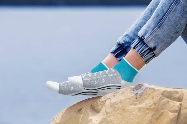 KONY Women's Sneaker Pattern Ankle Socks Gifts for Women Teen Girls 5 Pairs | Socks That Look Like Shoes, Fun Novelty Gifts for Teenage Girls Mom,
