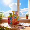 20PCS Wooden Number Building Blocks- Montessori Math Stacking Number Blocks Toys with Counting Games, Bright Digital Building Blocks Friends of