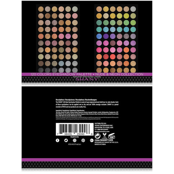 SHANY Ultimate Fusion - 120 Color Highly Pigmented Makeup Palette Long Lasting Blendable Natural Colors Eye Shadow Palette Natural Nude and Neon