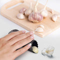 Garlic Press Rocker Stainless Steel Ginger Crusher Squeezer Kitchen Gadget with Ergonomic handle, Silicone Tube Garlic Peeler and Cleaning Brush