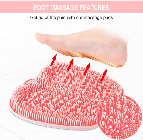 BESKAR XL Large Foot Scrubber Mat for Use in Shower - Shower Foot Cleaner to Eliminate Calluses Dead Skin, Foot Massager Mat for Men & Women to