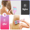 Bsisme Hair Brush, Curved Vented Detangling Brush for Faster Blow Drying Pink blue purple